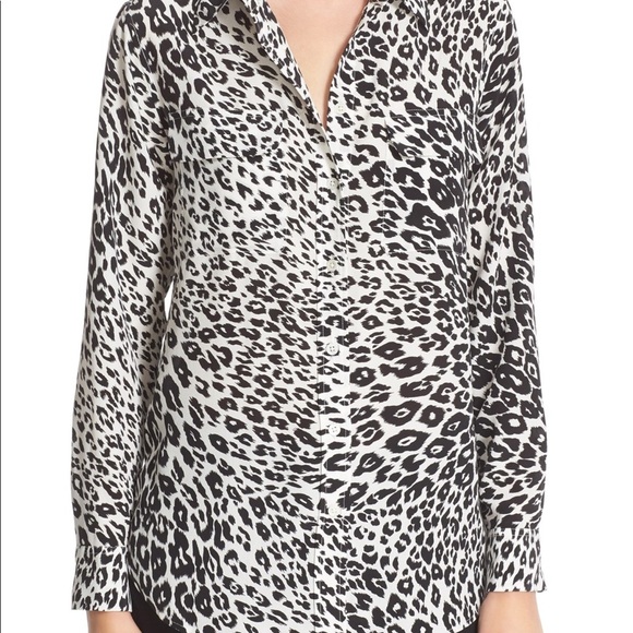 Equipment Slim Signature Cheetah Print Blouse Top - Picture 2 of 7